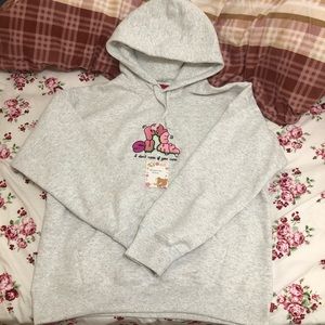 Supreme Don’t Care Hoodie Heather Gray Size M